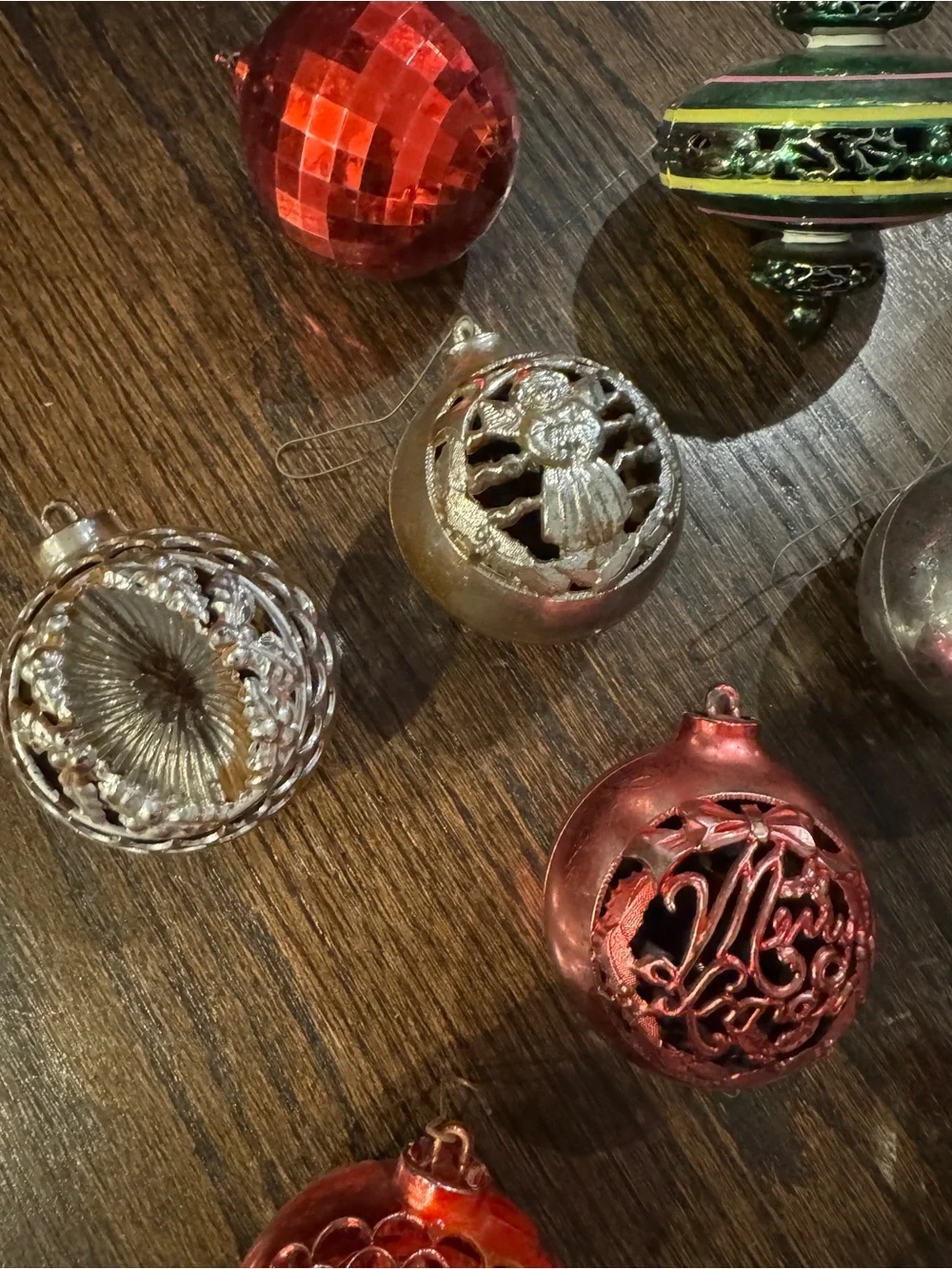 Vintage Bradford Exchange Ornaments Red, Green, Silver - UFO Die cut